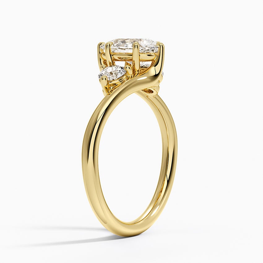 Atelier Three Stone Diamond Ring (1/3 ct. tw.) Yellow Gold 18k Pear Engagement Ring
