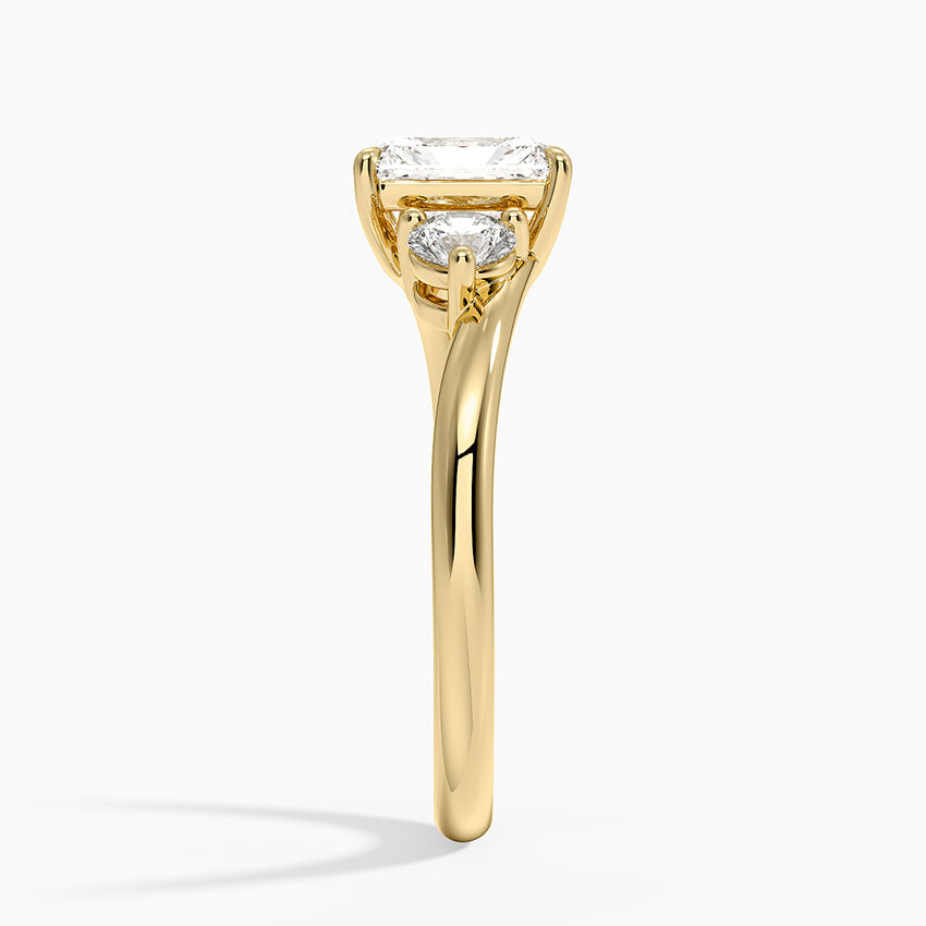 Atelier Three Stone Diamond Ring (1/3 ct. tw.) Yellow Gold 18k Radiant Engagement Ring