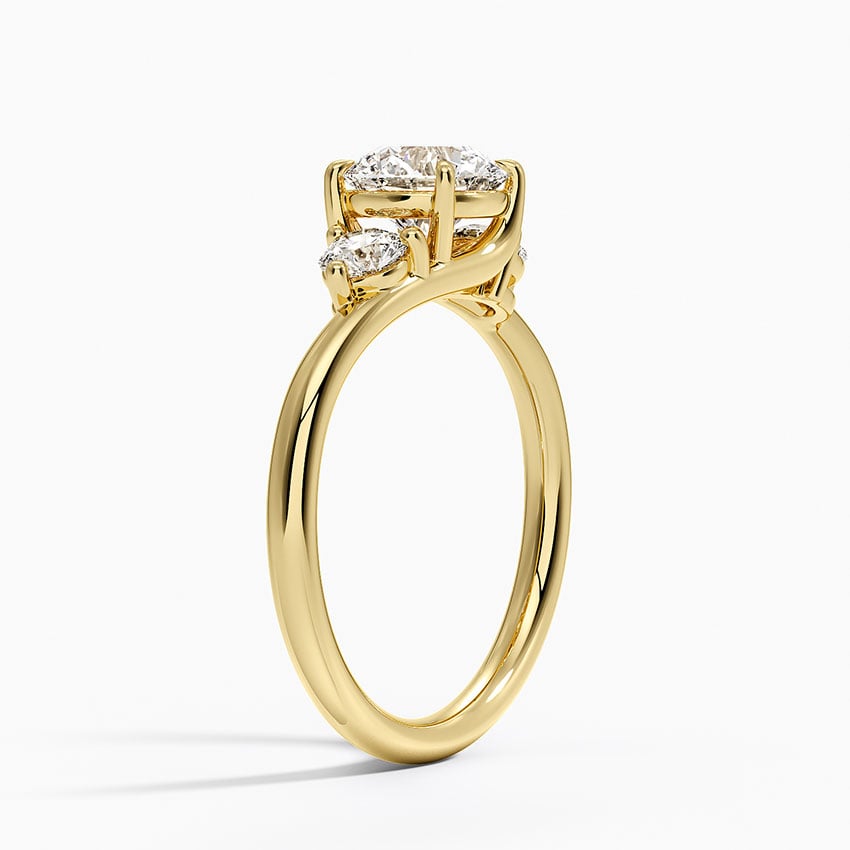 Atelier Three Stone Diamond Ring (1/3 ct. tw.) Yellow Gold 18k Round Engagement Ring
