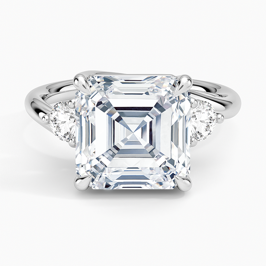 Atelier Three Stone Diamond Ring (1/3 ct. tw.) Platinum Asscher Engagement Ring