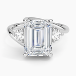 Atelier Three Stone Diamond Ring (1/3 ct. tw.) Platinum Emerald Engagement Ring
