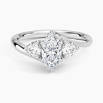 Atelier Three Stone Diamond Ring (1/3 ct. tw.) Platinum Marquise Engagement Ring