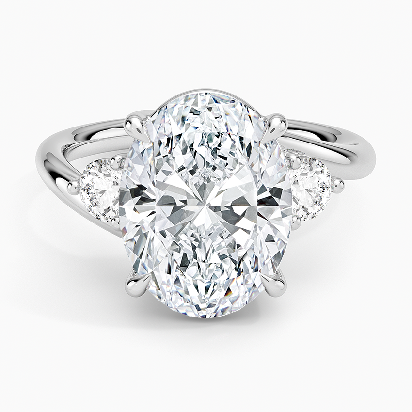 Atelier Three Stone Diamond Ring (1/3 ct. tw.) Platinum Oval Engagement Ring