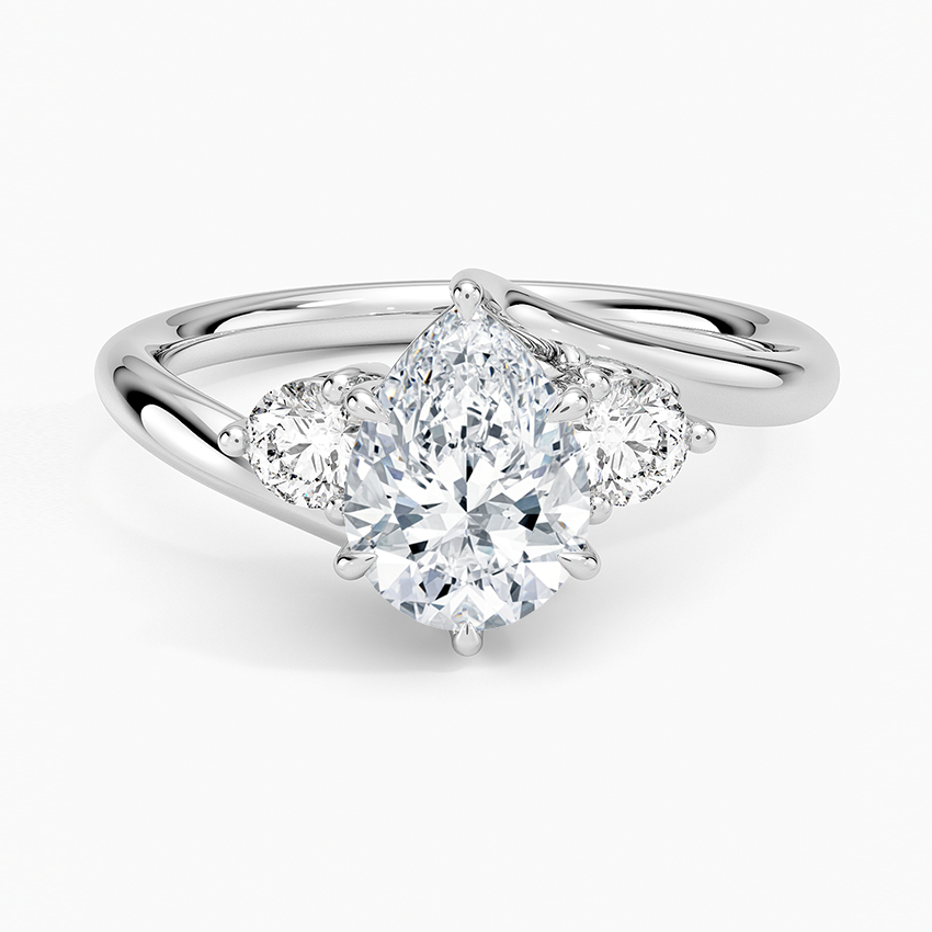Atelier Three Stone Diamond Ring (1/3 ct. tw.) Platinum Pear Engagement Ring