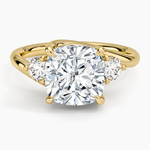 Atelier Three Stone Diamond Ring (1/3 ct. tw.) Yellow Gold 18k Cushion Engagement Ring