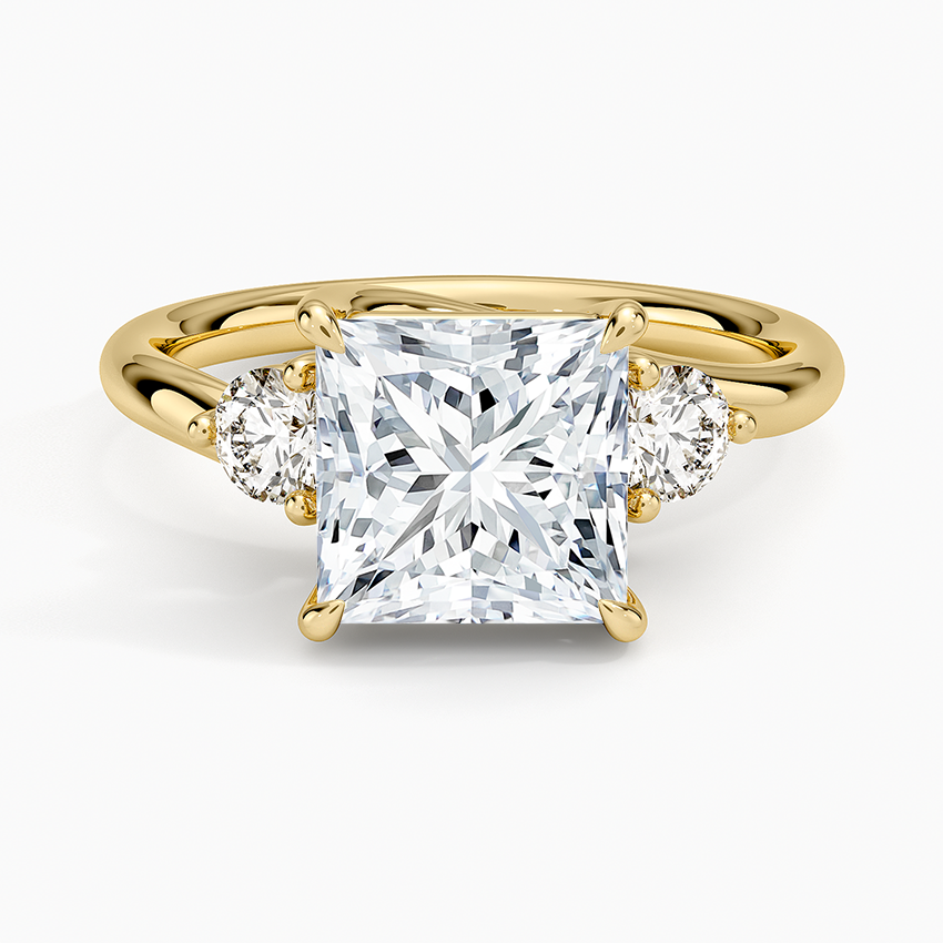 Atelier Three Stone Diamond Ring (1/3 ct. tw.) Yellow Gold 18k Princess Engagement Ring