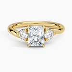 Atelier Three Stone Diamond Ring (1/3 ct. tw.) Yellow Gold 18k Radiant Engagement Ring