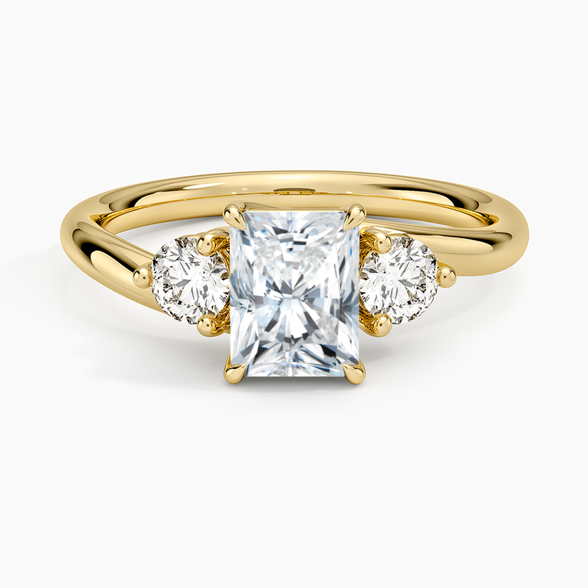 Atelier Three Stone Diamond Ring (1/3 ct. tw.) Yellow Gold 18k Radiant Engagement Ring