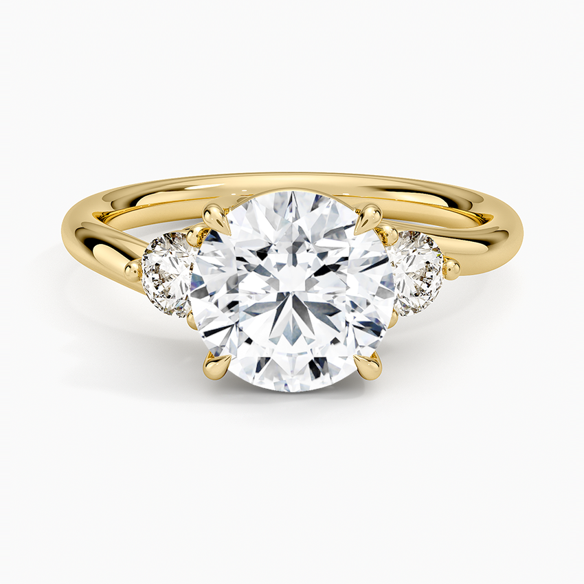Atelier Three Stone Diamond Ring (1/3 ct. tw.) Yellow Gold 18k Round Engagement Ring