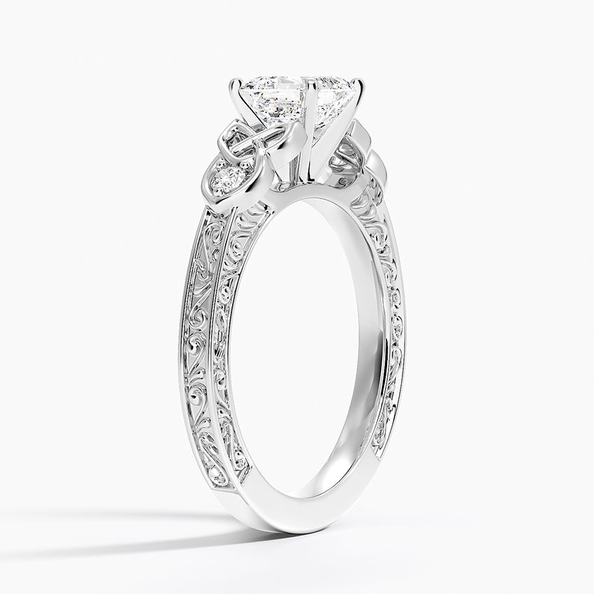 Aberdeen Celtic Diamond Ring Platinum Asscher Engagement Ring