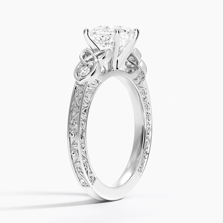 Aberdeen Celtic Diamond Ring Platinum Cushion Engagement Ring