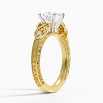 Aberdeen Celtic Diamond Ring Yellow Gold 18k Cushion Engagement Ring