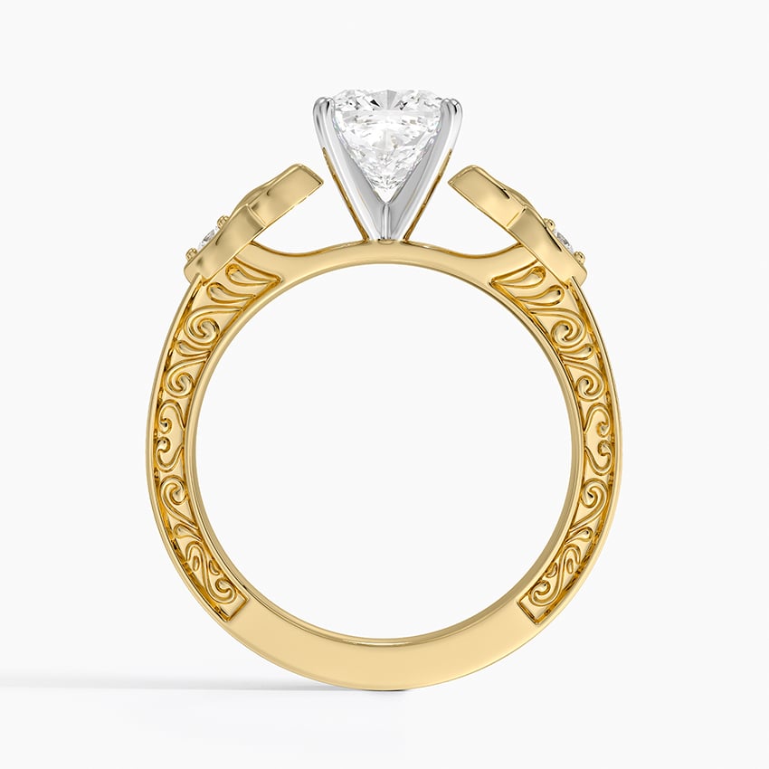 Aberdeen Celtic Diamond Ring Yellow Gold 18k Cushion Engagement Ring