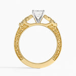 Aberdeen Celtic Diamond Ring Yellow Gold 18k Emerald Engagement Ring