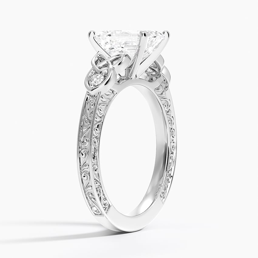 Aberdeen Celtic Diamond Ring Platinum Emerald Engagement Ring