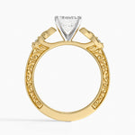 Aberdeen Celtic Diamond Ring Yellow Gold 18k Emerald Engagement Ring