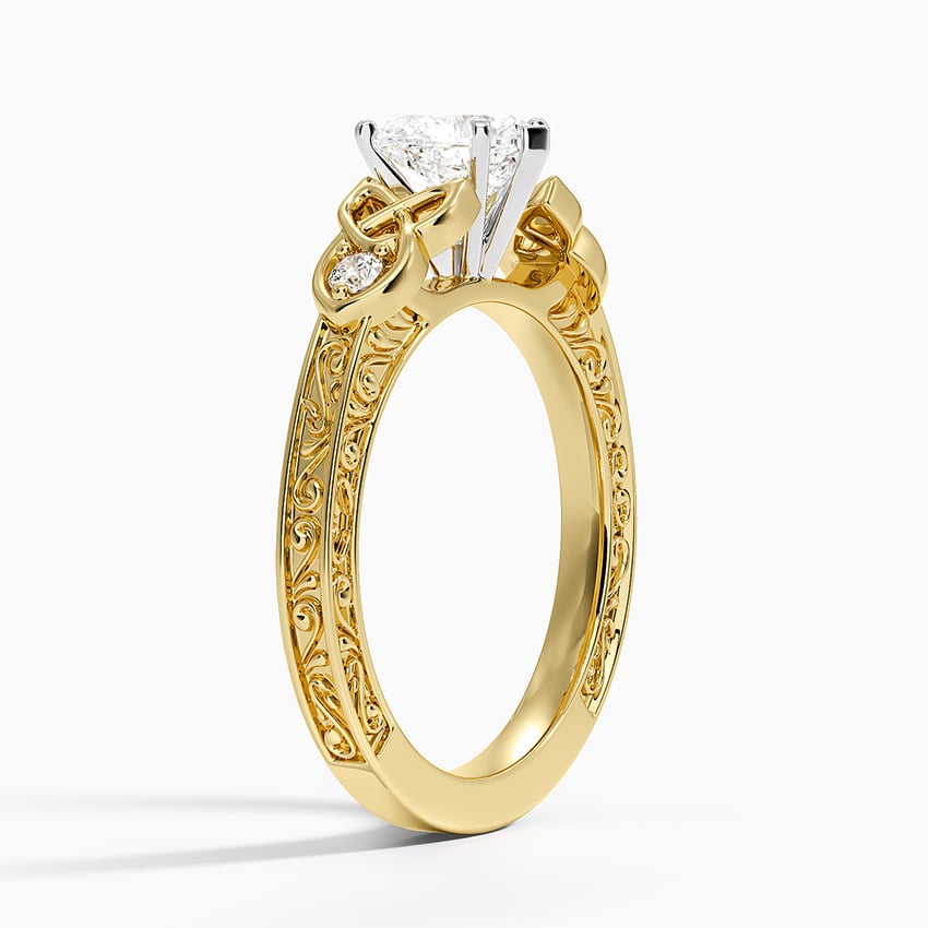Aberdeen Celtic Diamond Ring Yellow Gold 18k Heart Engagement Ring
