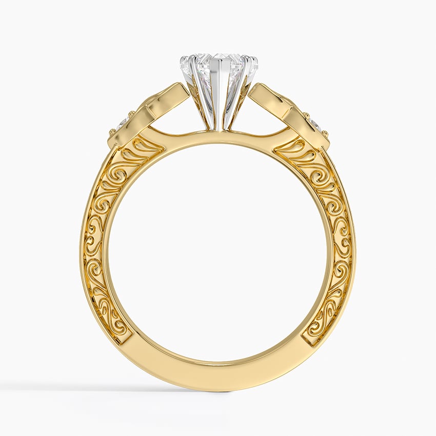 Aberdeen Celtic Diamond Ring Yellow Gold 18k Heart Engagement Ring