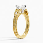 Aberdeen Celtic Diamond Ring Yellow Gold 18k Heart Engagement Ring