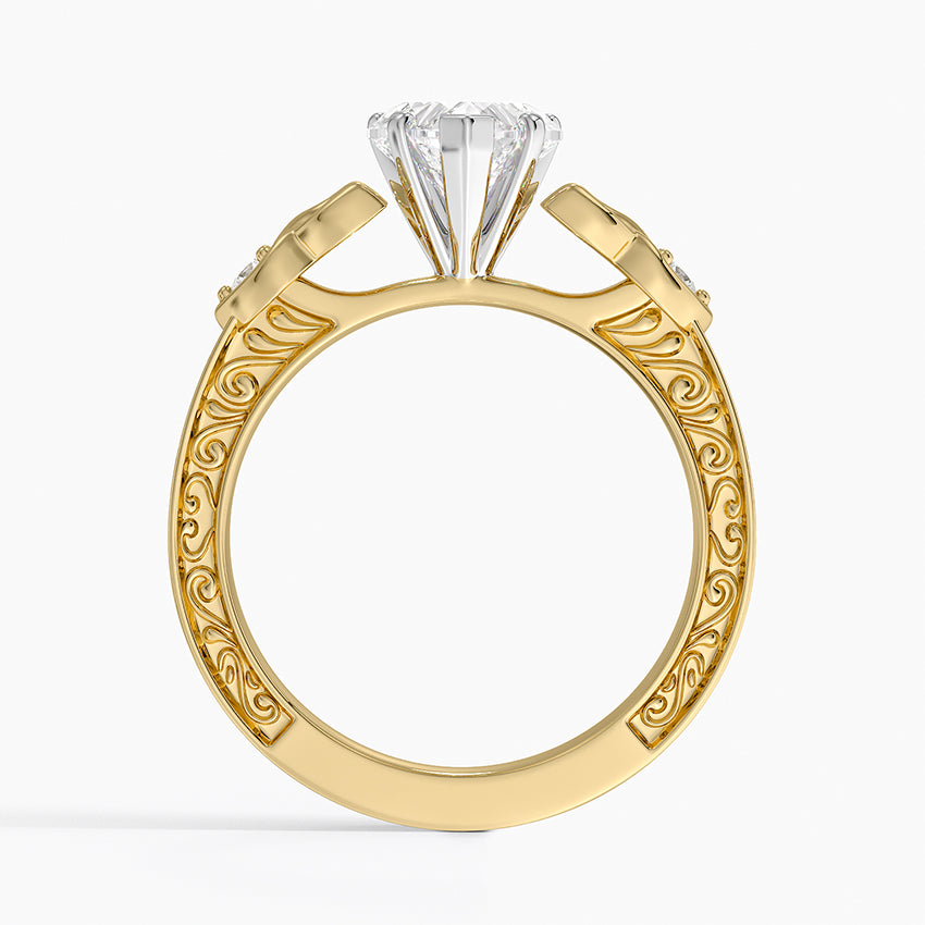 Aberdeen Celtic Diamond Ring Yellow Gold 18k Heart Engagement Ring