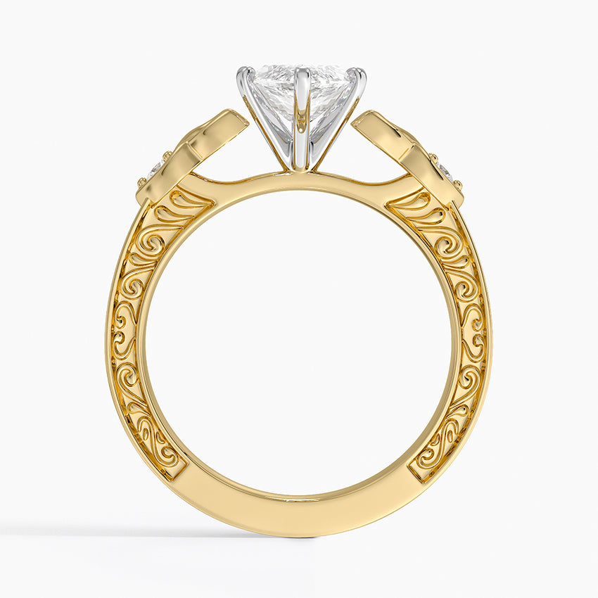 Aberdeen Celtic Diamond Ring Yellow Gold 18k Marquise Engagement Ring