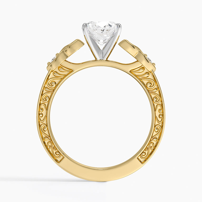 Aberdeen Celtic Diamond Ring Yellow Gold 18k Oval Engagement Ring