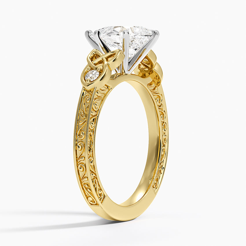 Aberdeen Celtic Diamond Ring Yellow Gold 18k Pear Engagement Ring