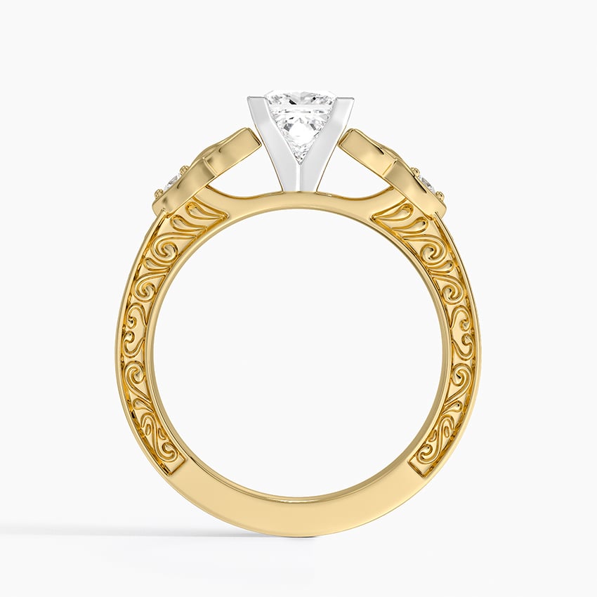 Aberdeen Celtic Diamond Ring Yellow Gold 18k Princess Engagement Ring