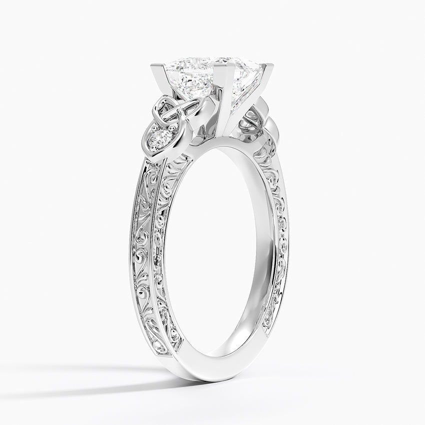 Aberdeen Celtic Diamond Ring Platinum Princess Engagement Ring