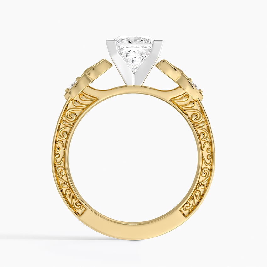 Aberdeen Celtic Diamond Ring Yellow Gold 18k Princess Engagement Ring