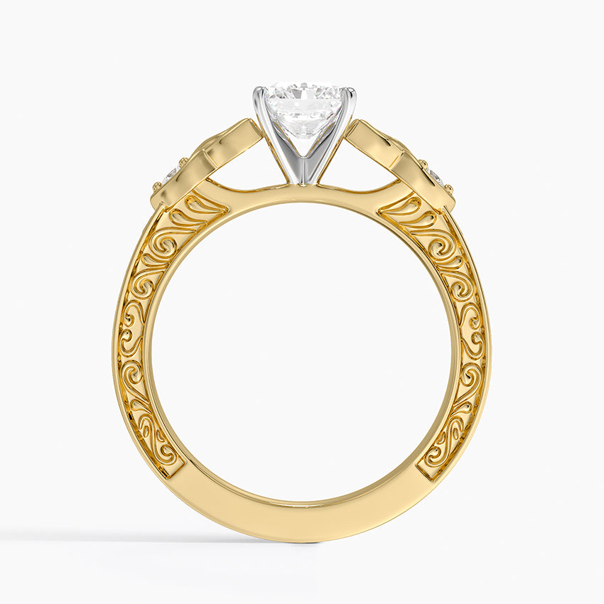 Aberdeen Celtic Diamond Ring Yellow Gold 18k Radiant Engagement Ring