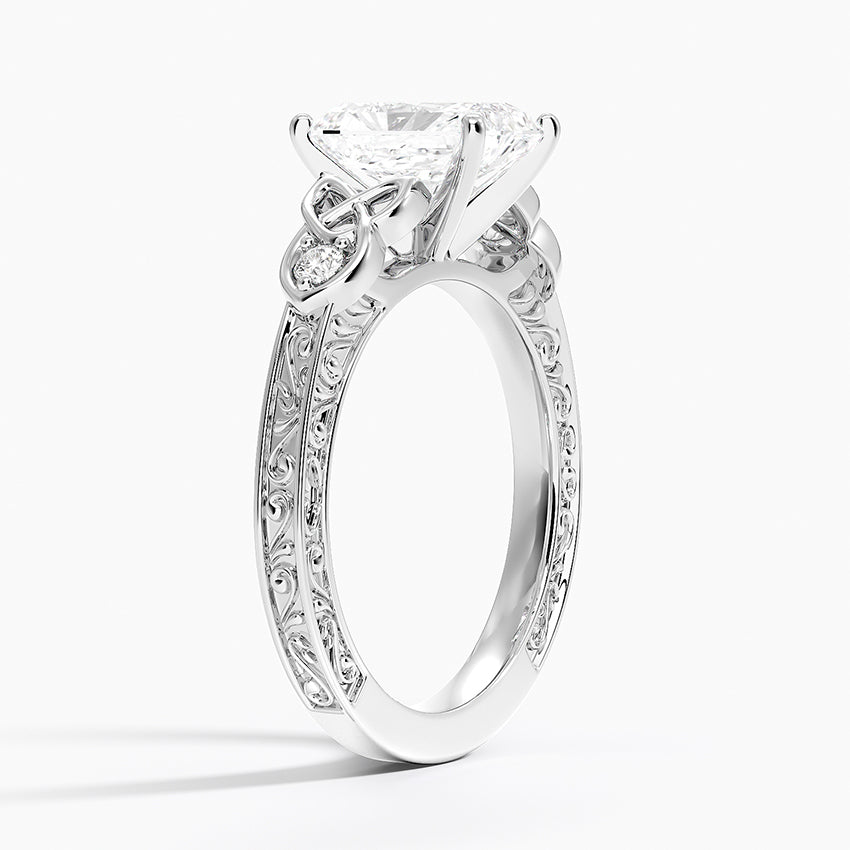 Aberdeen Celtic Diamond Ring Platinum Radiant Engagement Ring