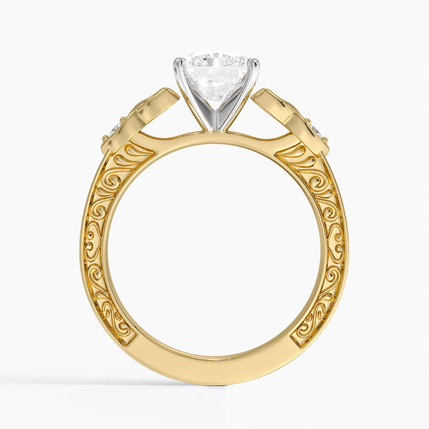 Aberdeen Celtic Diamond Ring Yellow Gold 18k Radiant Engagement Ring