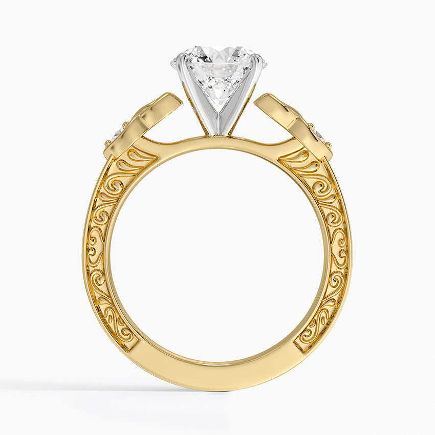 Aberdeen Celtic Diamond Ring Yellow Gold 18k Round Engagement Ring