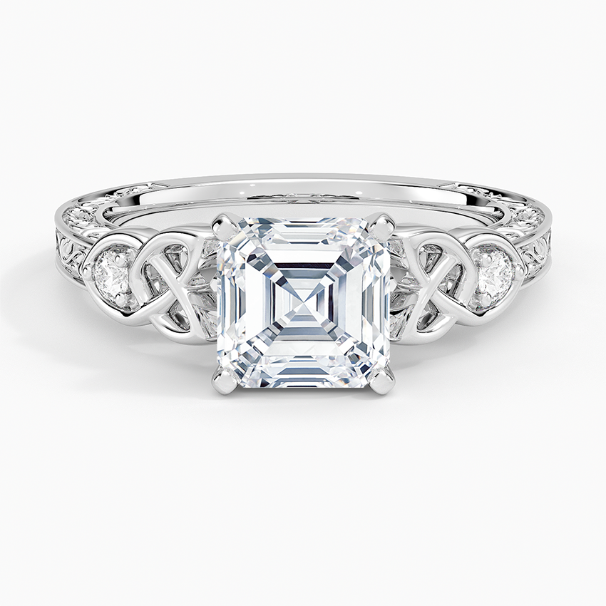 Aberdeen Celtic Diamond Ring Platinum Asscher Engagement Ring