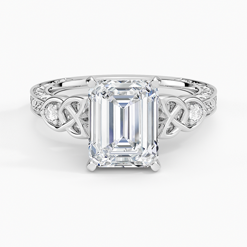 Aberdeen Celtic Diamond Ring Platinum Emerald Engagement Ring