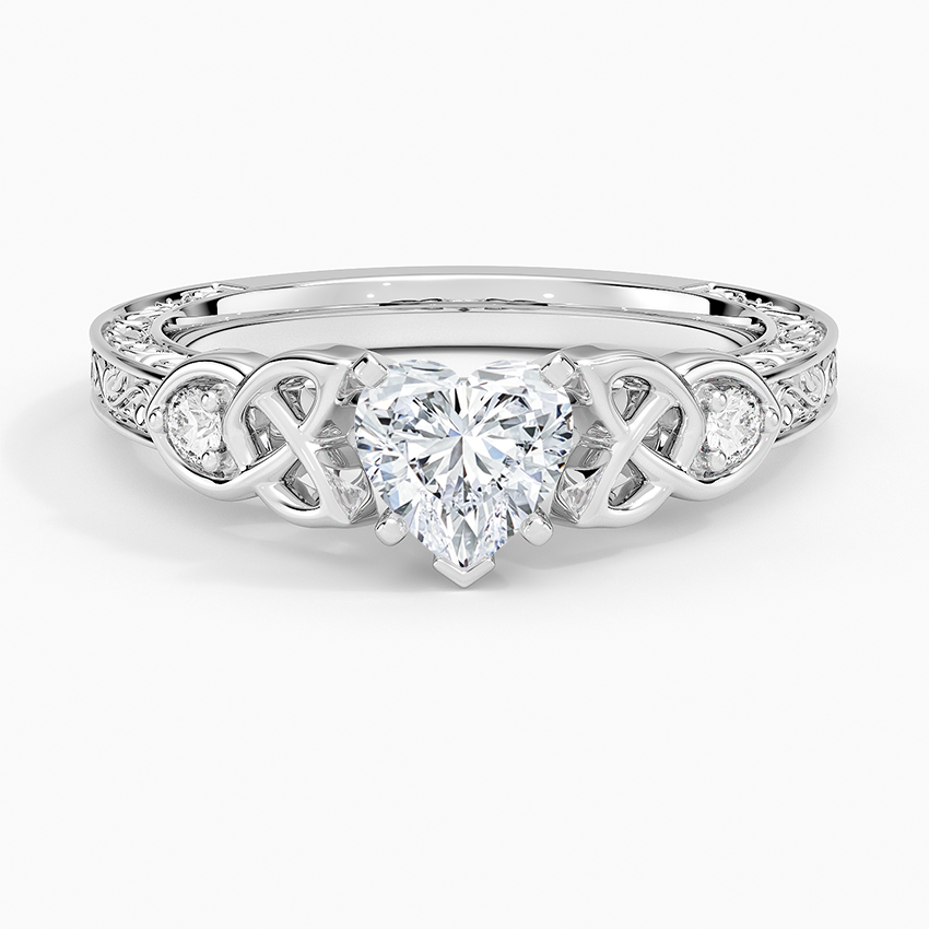 Aberdeen Celtic Diamond Ring Platinum Heart Engagement Ring