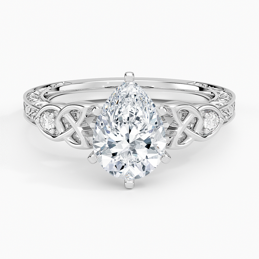 Aberdeen Celtic Diamond Ring Platinum Pear Engagement Ring