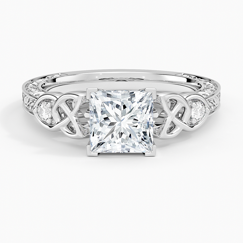 Aberdeen Celtic Diamond Ring Platinum Princess Engagement Ring