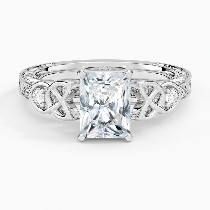 Aberdeen Celtic Diamond Ring Platinum Radiant Engagement Ring