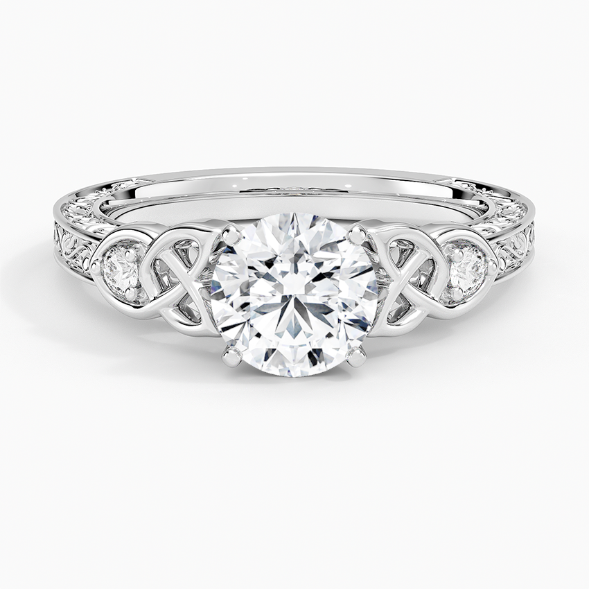 Aberdeen Celtic Diamond Ring Platinum Round Engagement Ring