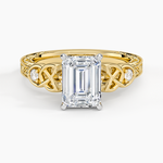 Aberdeen Celtic Diamond Ring Yellow Gold 18k Emerald Engagement Ring