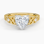 Aberdeen Celtic Diamond Ring Yellow Gold 18k Heart Engagement Ring