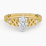 Aberdeen Celtic Diamond Ring Yellow Gold 18k Marquise Engagement Ring
