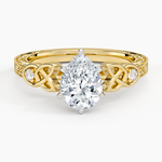 Aberdeen Celtic Diamond Ring Yellow Gold 18k Pear Engagement Ring
