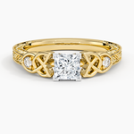 Aberdeen Celtic Diamond Ring Yellow Gold 18k Princess Engagement Ring