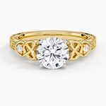 Aberdeen Celtic Diamond Ring Yellow Gold 18k Round Engagement Ring