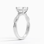 Twisted Vine Hidden Halo Diamond Ring Platinum Asscher Engagement Ring