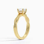 Twisted Vine Hidden Halo Diamond Ring Yellow Gold 18k Cushion Engagement Ring