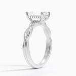 Twisted Vine Hidden Halo Diamond Ring Platinum Emerald Engagement Ring